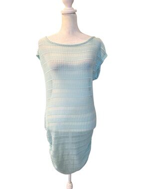 Jordan Taylor Light Aqua Open-Knit Swim Cover Up Made is‎ USA Small